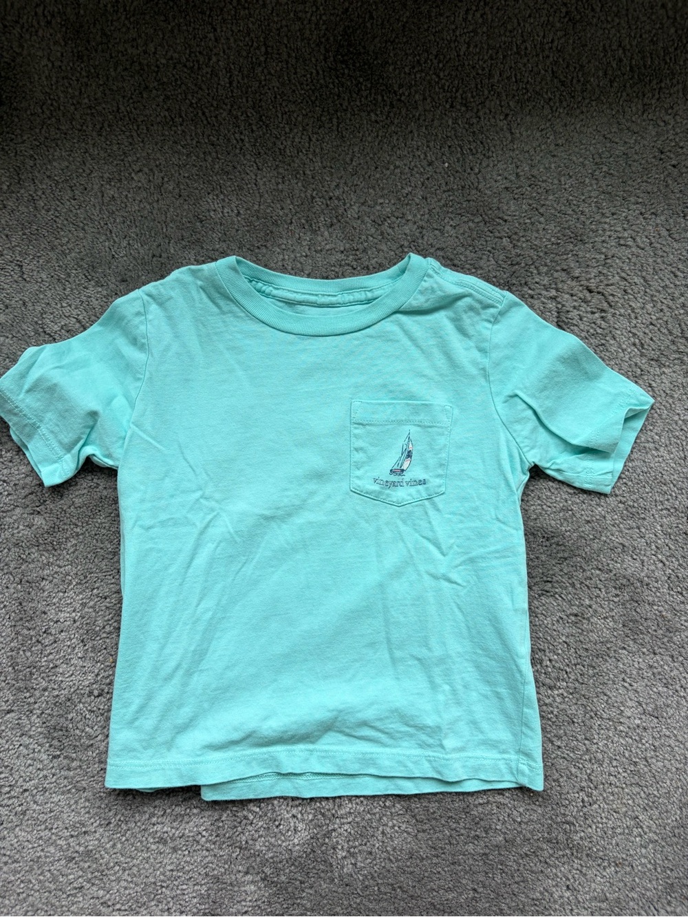 Vineyard Vines Boys Aqua Pocket Tee with Sailboat